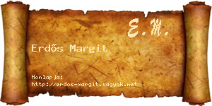 Erdős Margit névjegykártya